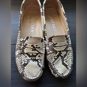 Unützer Python Snakeskin Loafers Size 37 (US 6.5–7) Made in Italy